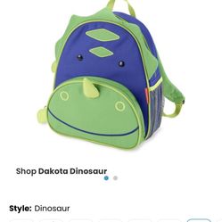 New Skip Hop ZOO Little Kid Toddler Backpack Dakota Dinosaur