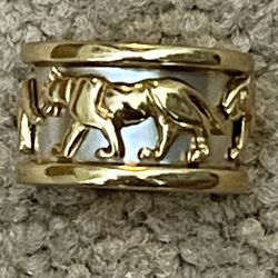 Exquisite 14k Gold Panther Ring