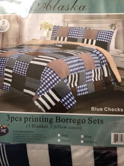 3 pcs Borrego blanket king