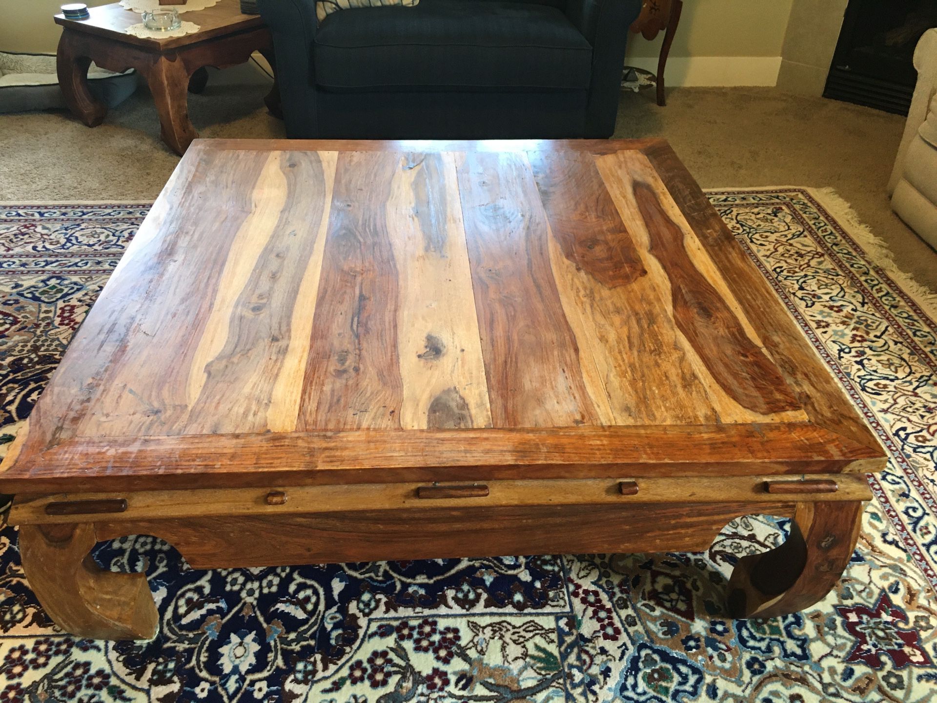 Antique Indian solid wood center table