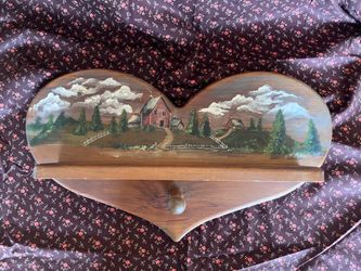 Wooden vintage hanging wall shelf