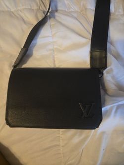 LV crossbody black.leather bag