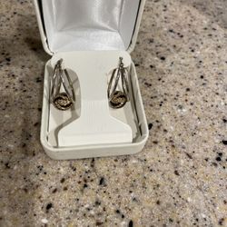 .925 Crystal Champagne/Zebra Earrings 