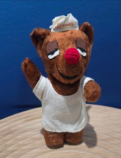 Vintage 1960's Travelodge Motel Advertising Sleepy Bear 13" Plush Doll