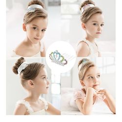 VinBee 8 Pcs Princess Crown Comb Mini Tiara Hair Comb Shiny Rhinestone Tiara for Girls Hair Dectoration