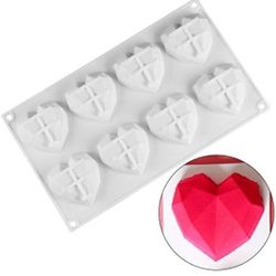 8 Cup Diamond Chocolate Silicone Dessert Mould Mousses Cheesecake Ice Cream Chiffon Cakes Pan Baking Cupcake Mold