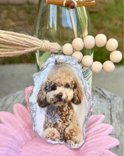 🦪Handmade oyster shell ornaments – doodle dog/golden doodle/labradoodle/host hostess gift
