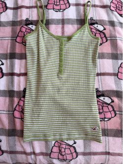 Hollister green striped cami