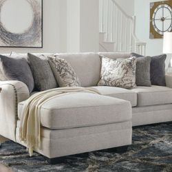 Dellara Chalk Sofa Laf Chaise

