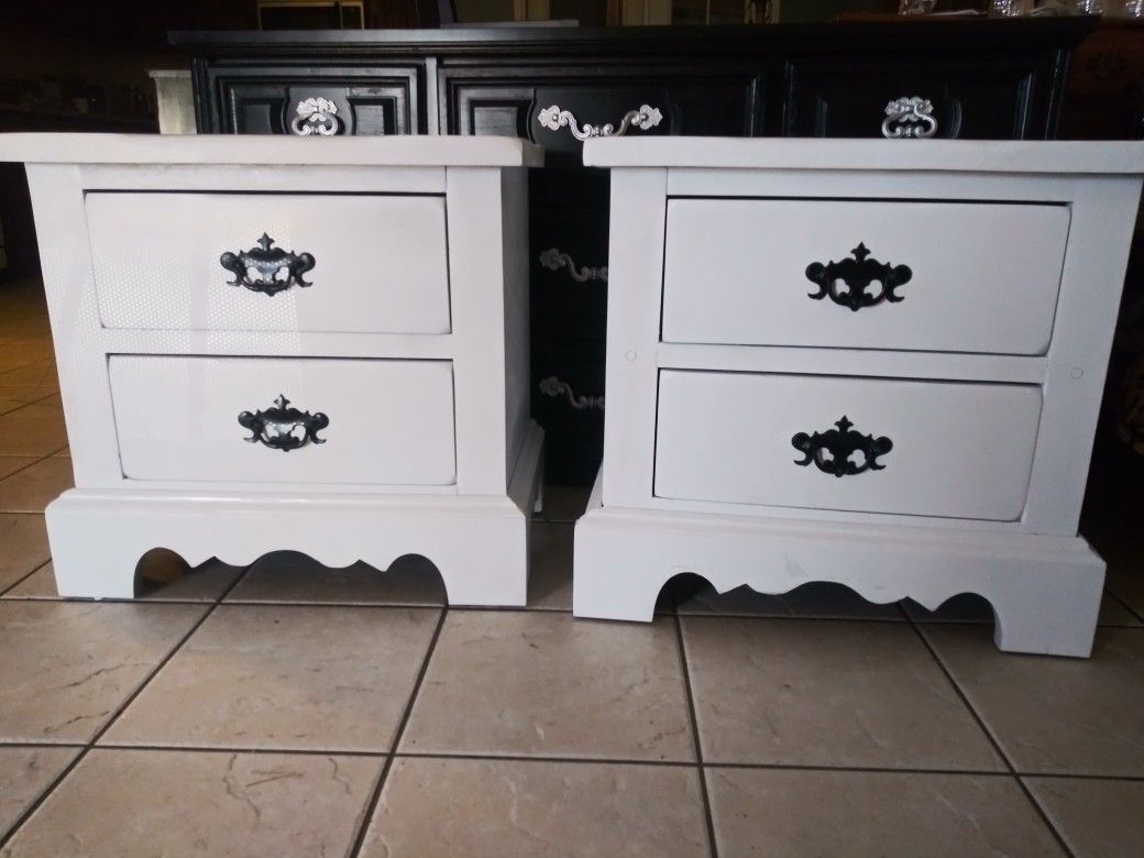 Two white night stands