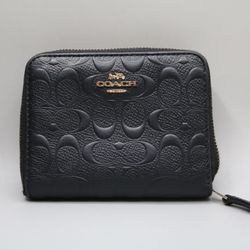 Coach Small Zip Around Wallet In Signature Leather 