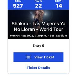 Shakira Ticket 