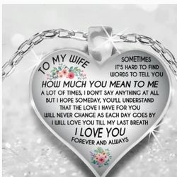 To My Wife Valentine's day necklace Gold or Silver