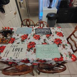 2 Wooden Tables With Mismatched Chairs-made In Mexico