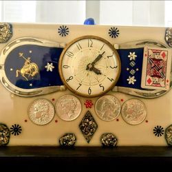 RARE VINTAGE LANSHIRE CLOCK~ MID-CENTURY LUCITE~RETRO VEGAS