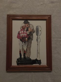 ( Weighing in ) (11x14) Framed Print “Norman Rockwell”