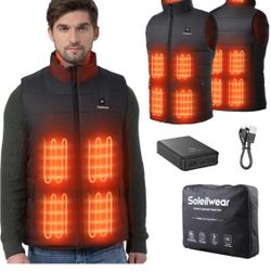 Heated Vest for Men,9 Heating Zones Heating Vest with Rechargeable Battery, Outdoor Motorcycle Camping Hunting Ski 