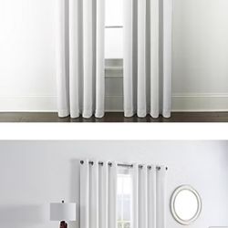 Liz Claiborne 84” White curtain panels (4) 