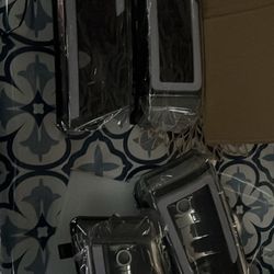 LED DRL For 03-07 Chevy Silverado Avalanche Headlight Bumper Lamps Black/Clear