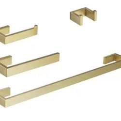 Home Mystique 4-Piece Bathroom Hardware Set In Gold