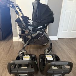 Graco infant car seat, stroller and 2 bases