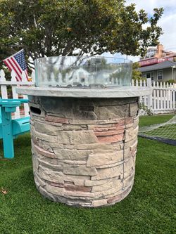 Round Outdoor Propane Fire Pit Table