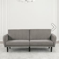 Brand New Grey Contemporary Style Futon Sofa Sleeper 