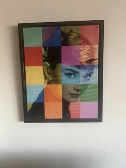 Audrey Hepburn Pop Wall Art Framed Canvas