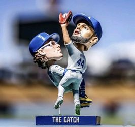 The Catch Bobblehead with Andy Pages and Kike Hernandez