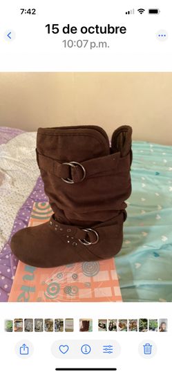 Botas De Niña Cafés Size  11 Y 2 Y 3 