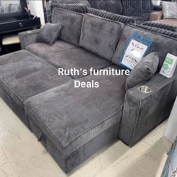 $375 No Tax 2-Pc Sectional Sofa 
