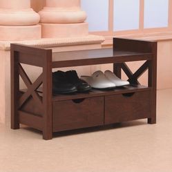 Product Dimensions14"D x 30"W x 18"H
MaterialWood
Frame MaterialWood
ColorBrown
Furniture Finishespresso
Seat Height18 Inches