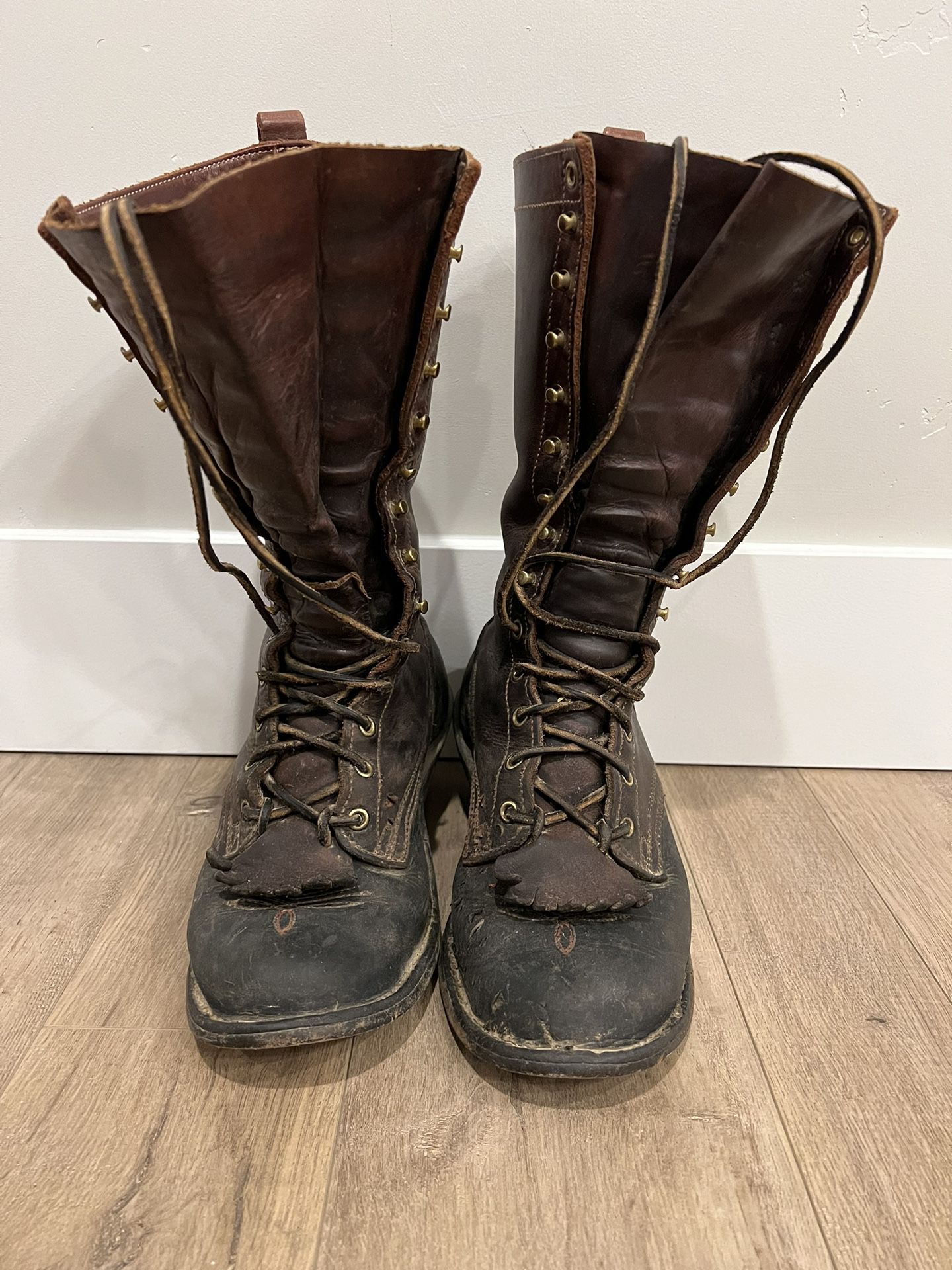 Nicks Contender Custom Handmade Brown Leather Boots Men’s 6.5 & 7 EE - READ