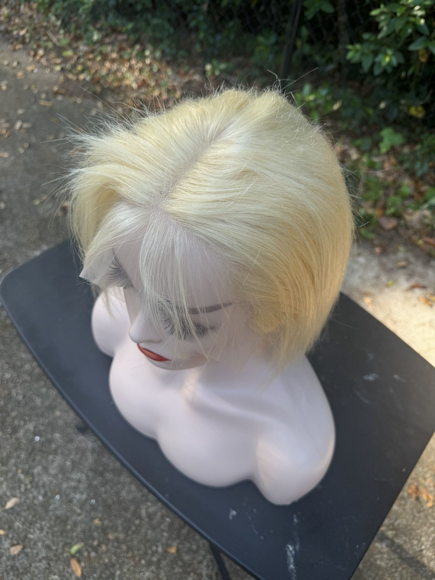 13 By 4 ADJUSTABLE HUMAN HAIR BLOND BOB WIG