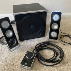 Logitech Sub Woofer Z4 And Speakers With Volume Control
