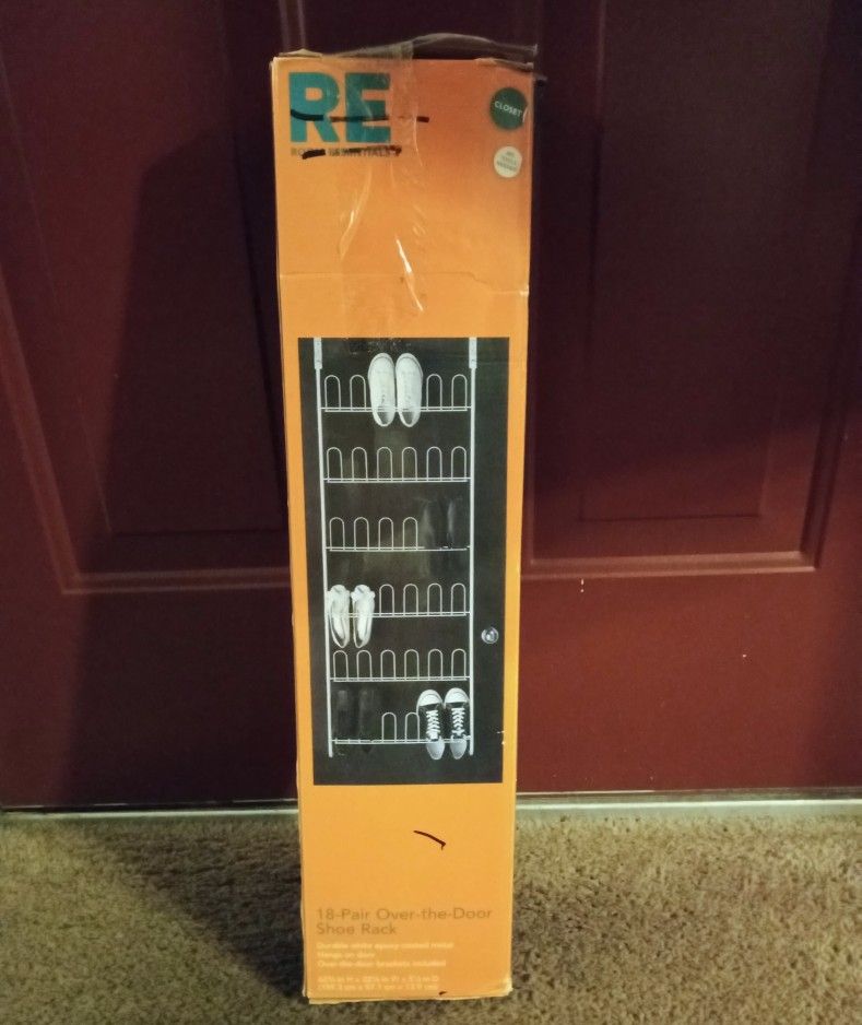 Room Essentials 18-Pair Over-the-Door White Shoe Rack