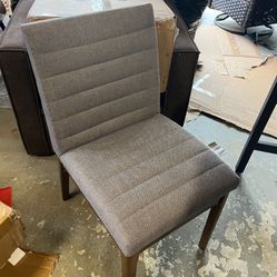 Dakota Natural & White Solid Back Upholstered Dining Chair
