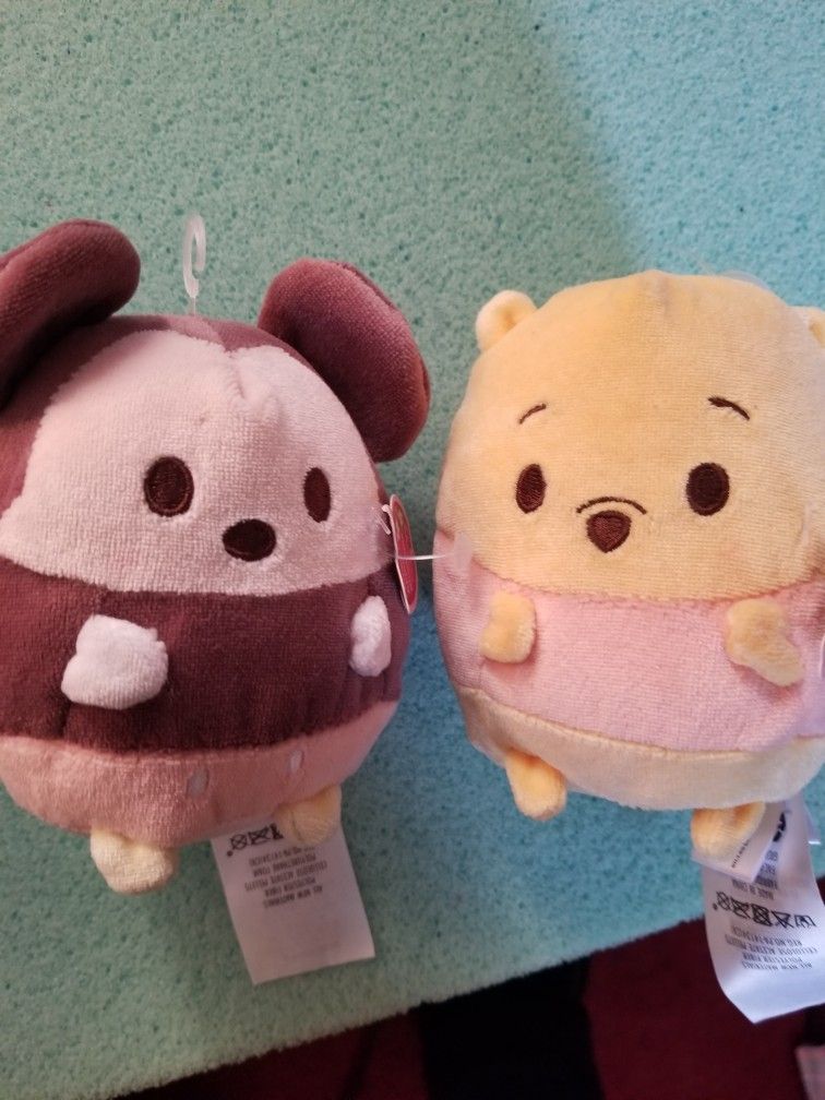 Disney Ufufy Pooh Bear And Mickey Plush Toy