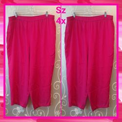 WOMENS PLUS SIZE 4X FUSCHIA PINK PANTS

