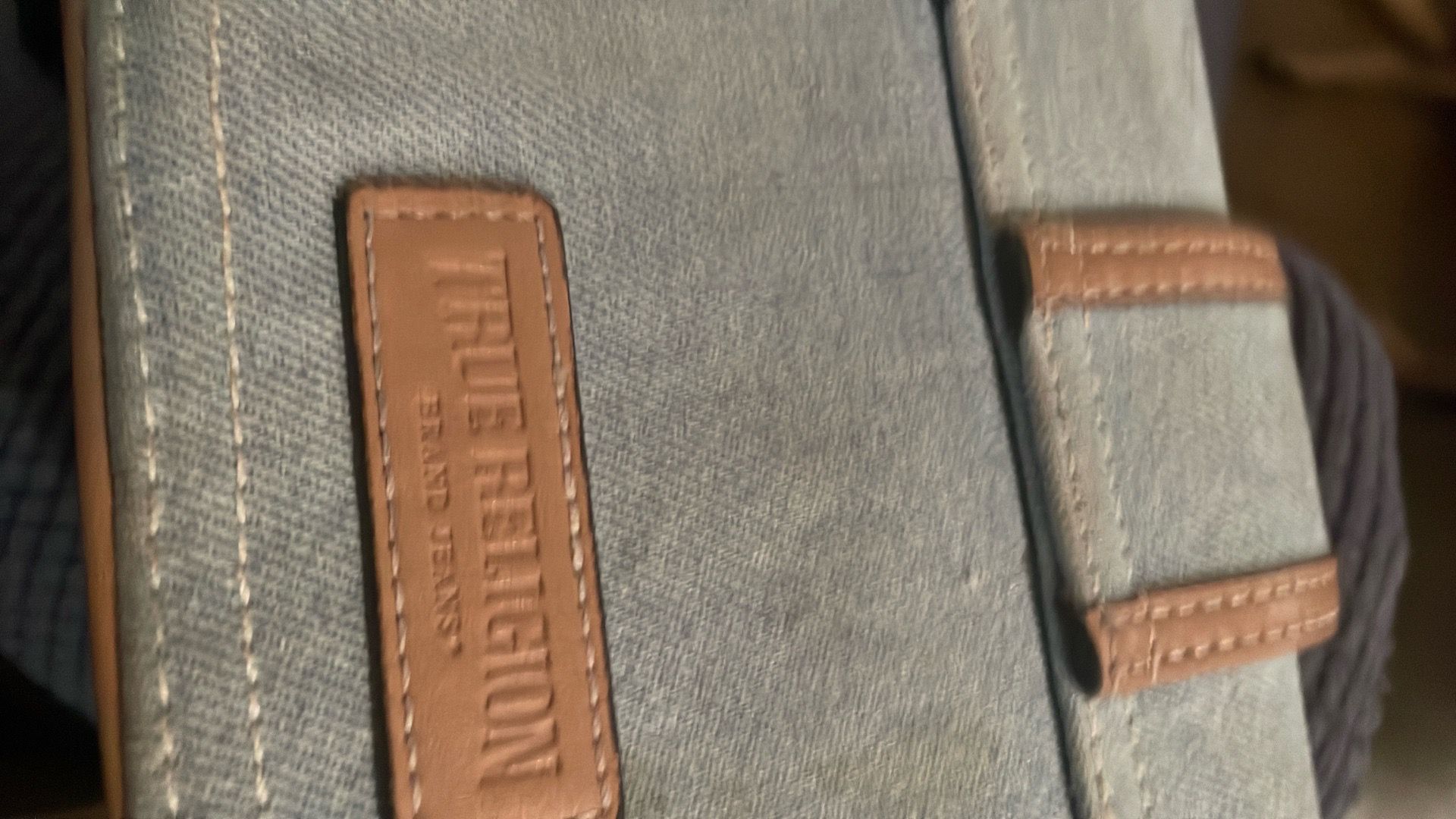 True religion mini over strapping purse