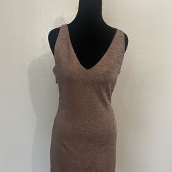 Topshop Heather Mauve V-Neck Mini Dress - Size US 6
