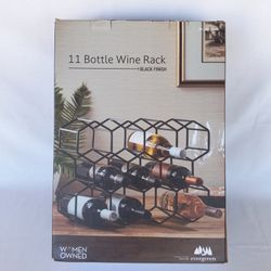 11 Bottle Wine Rack Available in Black 