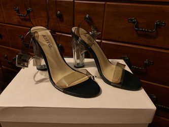 Clear black heels
