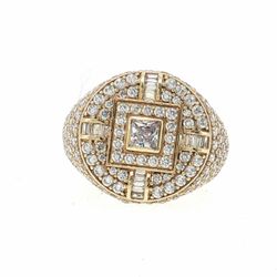 Men’s 10k Yellow Gold CZ Cubic Zirconia Cluster Ring Size 10.5 GP3127985