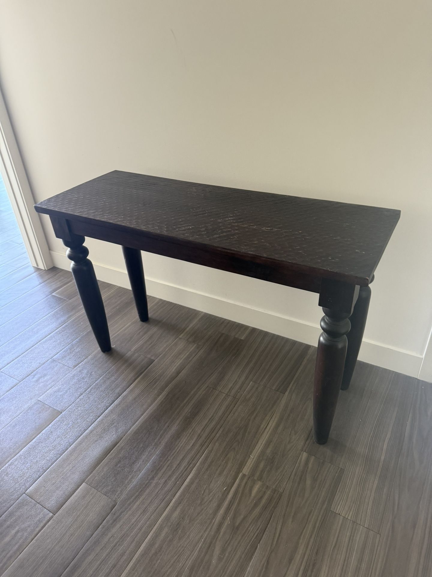 Dark Wood Entry / Desk 18 Wide -4 Ft Length -30 Inches Tall