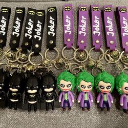  Batman  & Joker silicone Key Ring. Bundle of 2