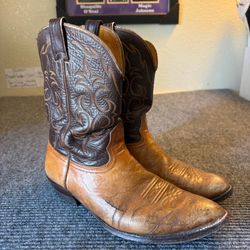 Nocona Boots Brown Leather Cowboy Boots Mens Size 12 Made in Texas