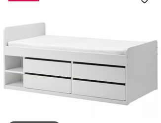 Twin bed with drawers