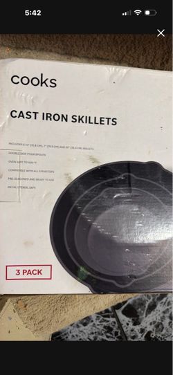 Cooks Cast Iron Skillet Set 3 Pack