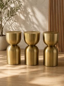 New - 3 Luxe Modern Gold Accent Table